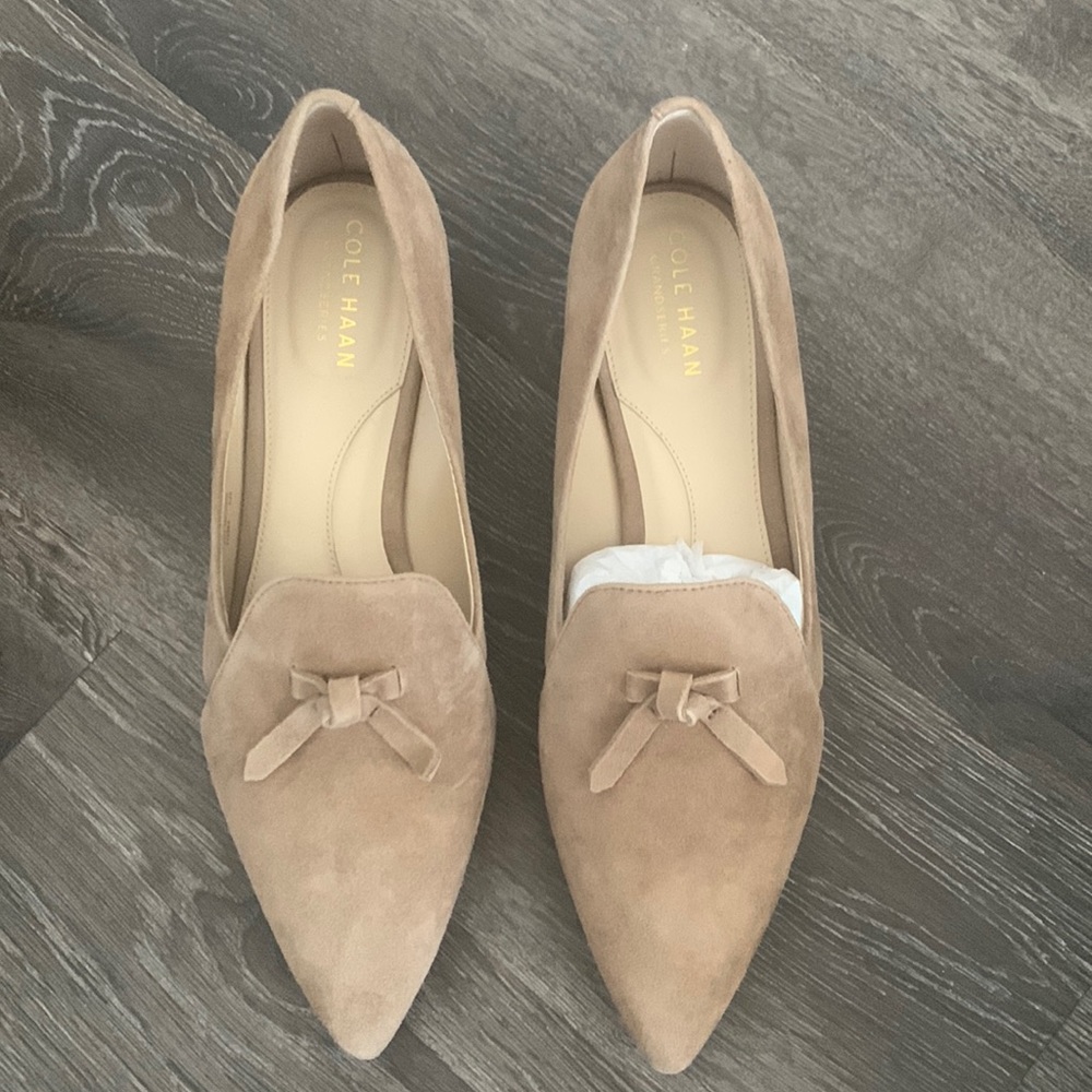 Cole Hana Viola Suede Tie Detail Skimmer Flats